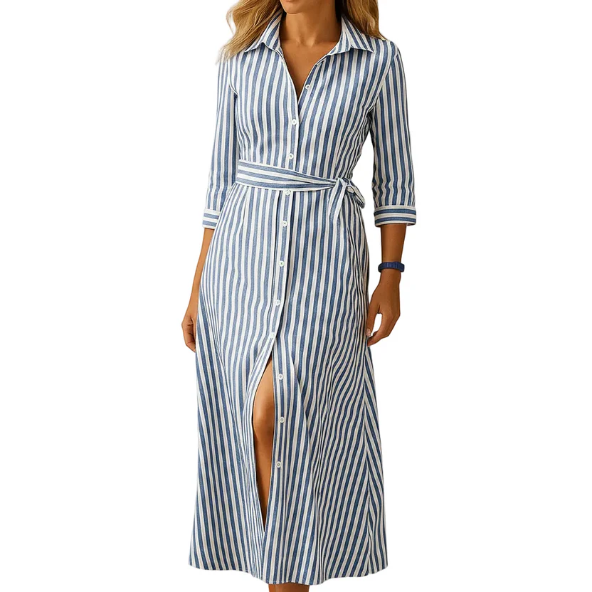 Ruevera Women's Casual Long Summer Dress – Loose Short Sleeve Maxi Dress